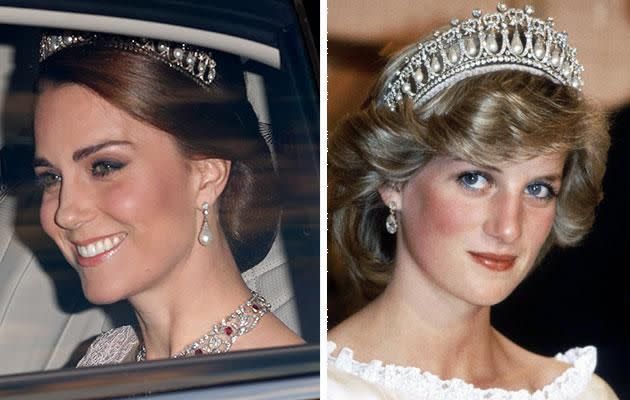 Kate wore one of Diana's favourite tiaras. Photo: Getty