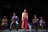 This image released by Polk & Co. shows Sutton Foster, center, and the cast during a performance of "Violet" in New York. (AP Photo/Polk & Co., Joan Marcus)