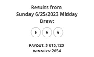 Kentucky Pick 3 lottery numbers for midday June 25.