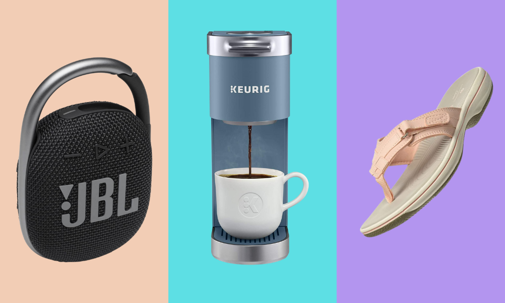 speaker, coffee maker, sandal