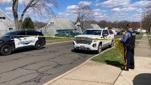 Falls police secure area near 45 Viewpoint Lane after suspect Andre Gordon shot three family members, including his 13-year-old sister, then shot and killed his girlfriend Taylor Daniel and injured her mother Nancy at their nearby home on Edgewood Lane.