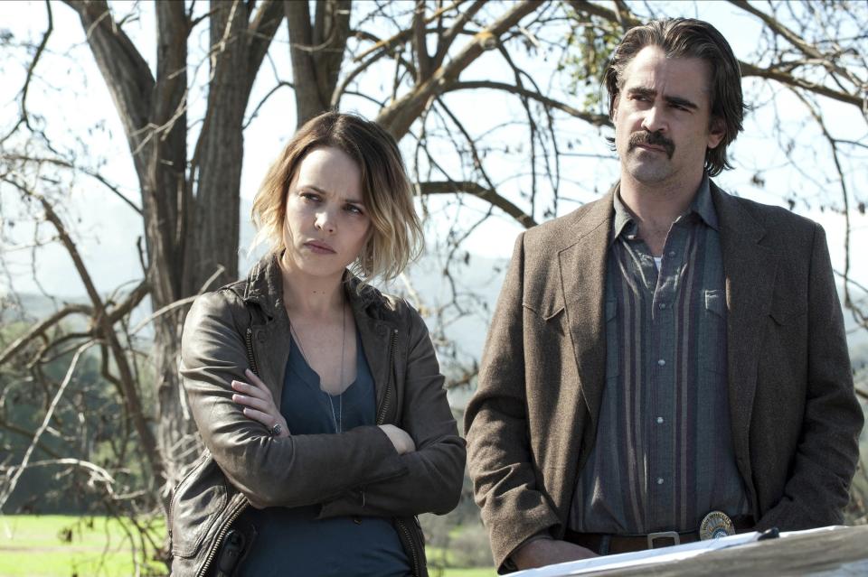 Rachel McAdams and Colin Farrell in "True Detective"