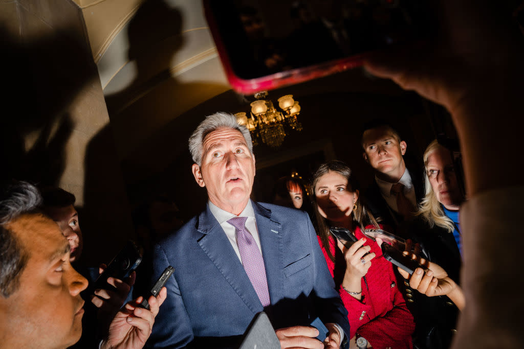 Speaker McCarthy announces Limit., Save, Grow Act on Capitol Hill