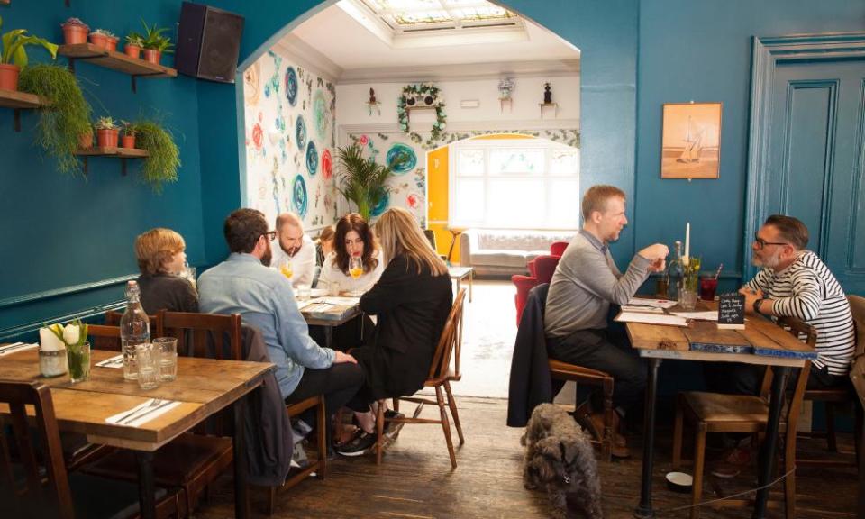 People sitting inside the Spread Eagle pub-restaurant