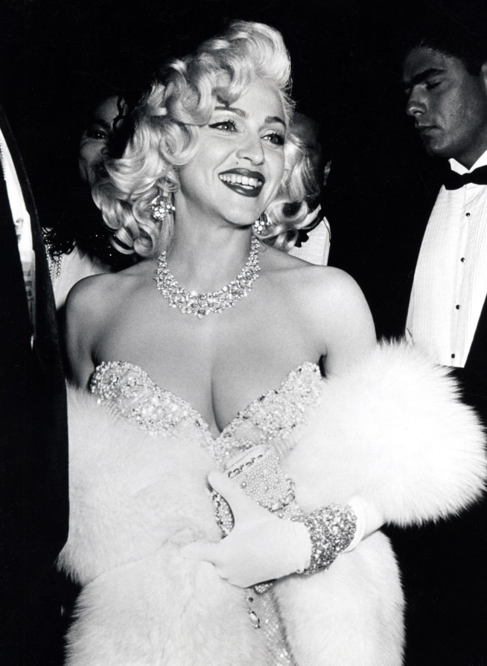 Earlier in her career, Madonna often returned to her old Hollywood blond bombshell look with platinum curls, red lips, and glistening jewels. Her “Material Girl” music video even paid tribute to Marilyn Monroe’s “Diamonds are a Girl’s Best Friend.”