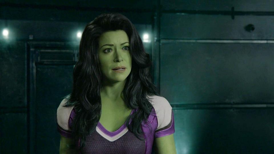 An image from the She-Hulk finale shows the hero in her super suit looking confused