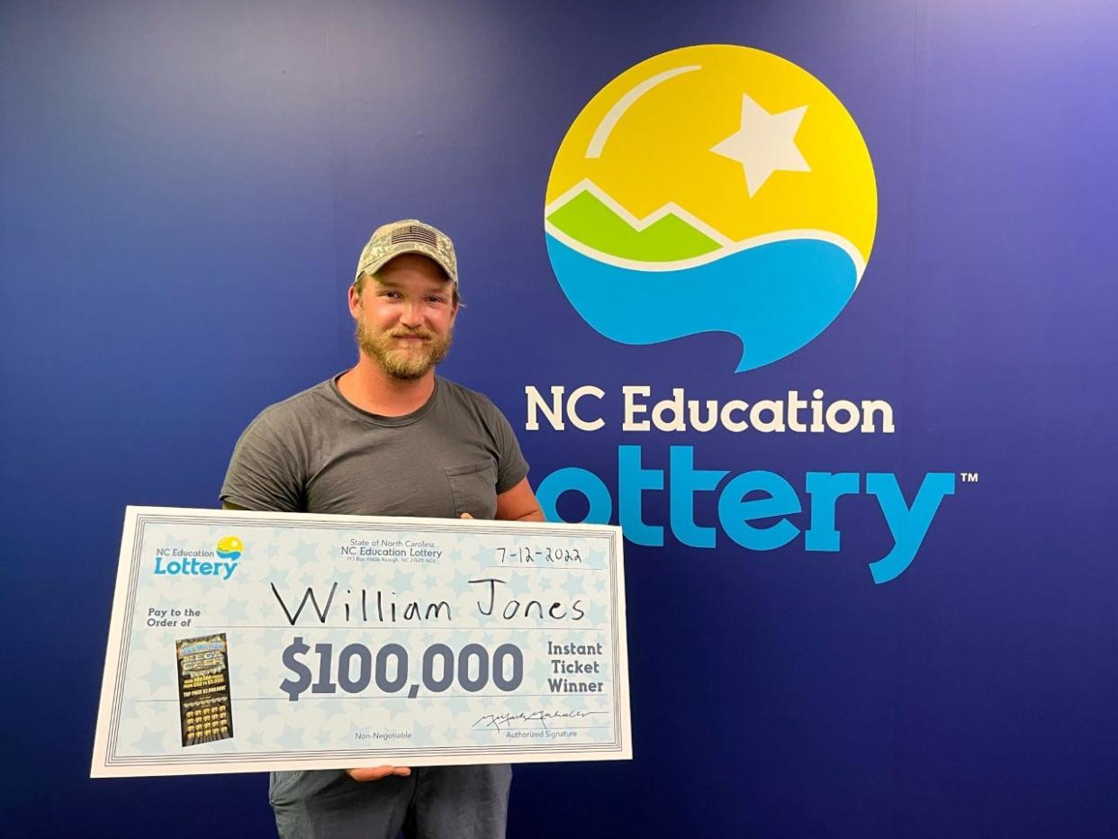 William Jones of Richlands bought a $20 scratch-off ticket that turned out to be a big winner.