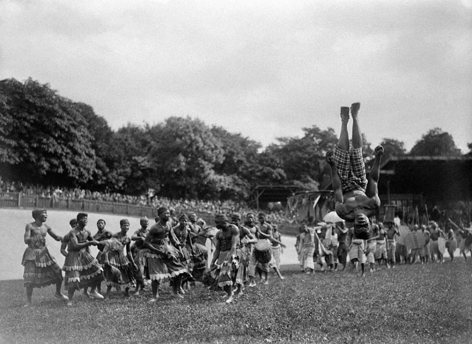 people in a colonial exhibition