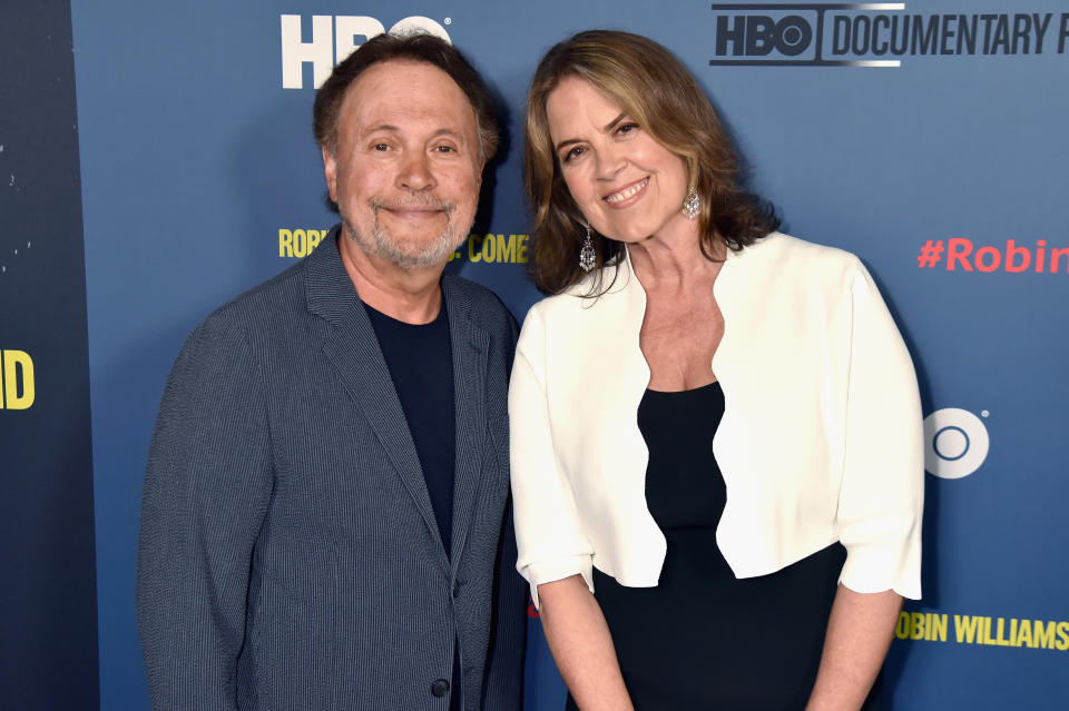 Billy Crystal and Marina Zenovich attend the Los Angeles premiere of "Robin Williams: Come Inside My Mind" from HBO on June 27. (Photo: Jeff Kravitz via Getty Images)