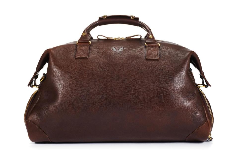 2) Leather weekend bag, Bennett Winch