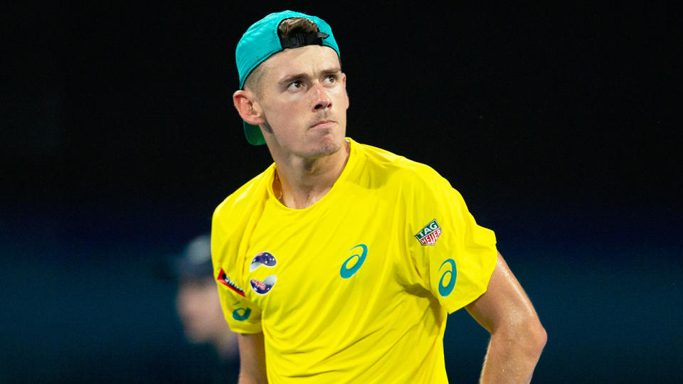 Alex de Minaur, pictured during the ATP Cup, has ruled himself out of the Adelaide International due to injury.