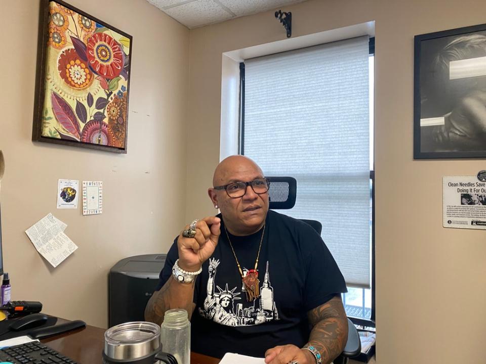 Sam Rivera, executive director of OnPoint NYC, which operates the first supervised drug-injection site in the US. (Richard Hall / The Independent)