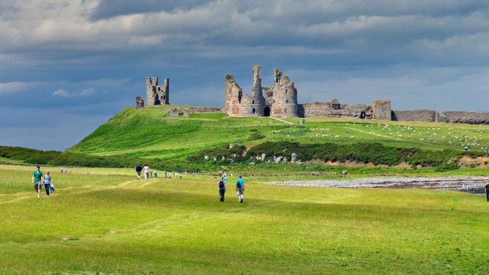 Dunstanburgh Castle on the Northumberland coast