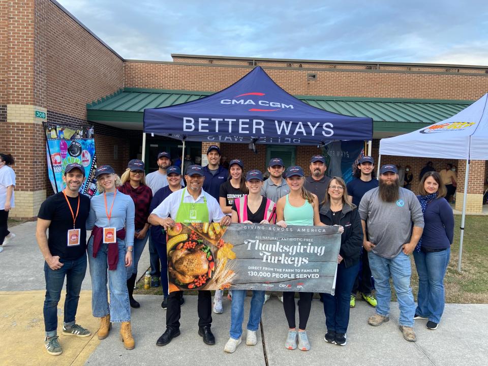 The CMA CGM Group hosted their third annual Giving Across America initiative. This initiative is highlighted by the donation of 10,000 turkeys and more than 3,000 meals to help make celebrating Thanksgiving possible. The company was distributing dinners on Wednesday in downtown Savannah with local nonprofit, Feed the Hungry.