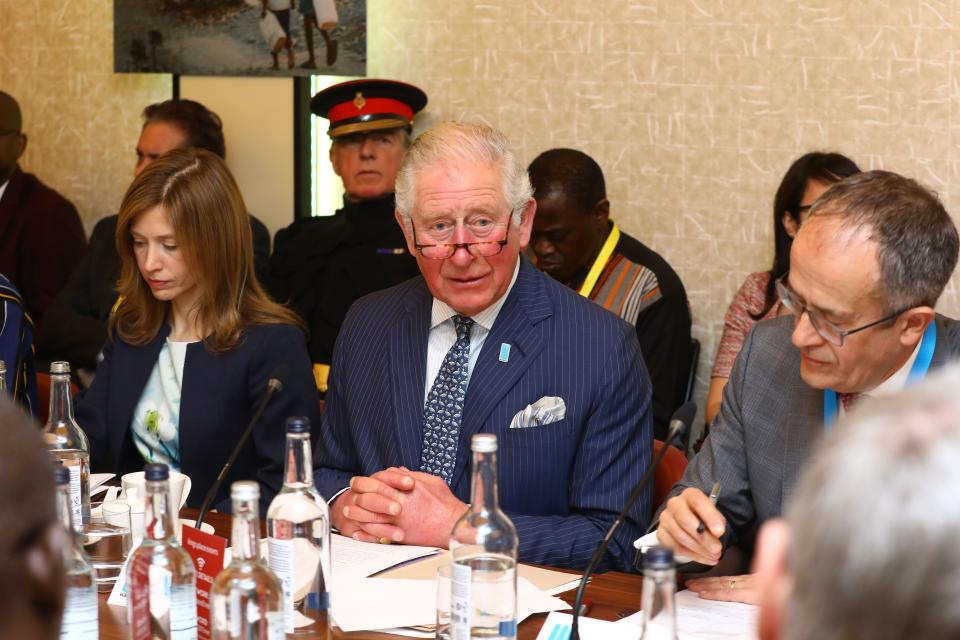 LONDON, ENGLAND - MARCH 10: Prince Charles, Prince of Wales and Tim Wainwright, WaterAid attend the WaterAid water and climate event at Kings Place on March 10, 2020 in London, England.  The Prince of Wales has been President of WaterAid since 1991. (Photo by Tim P. Whitby - WPA Pool/Getty Images)