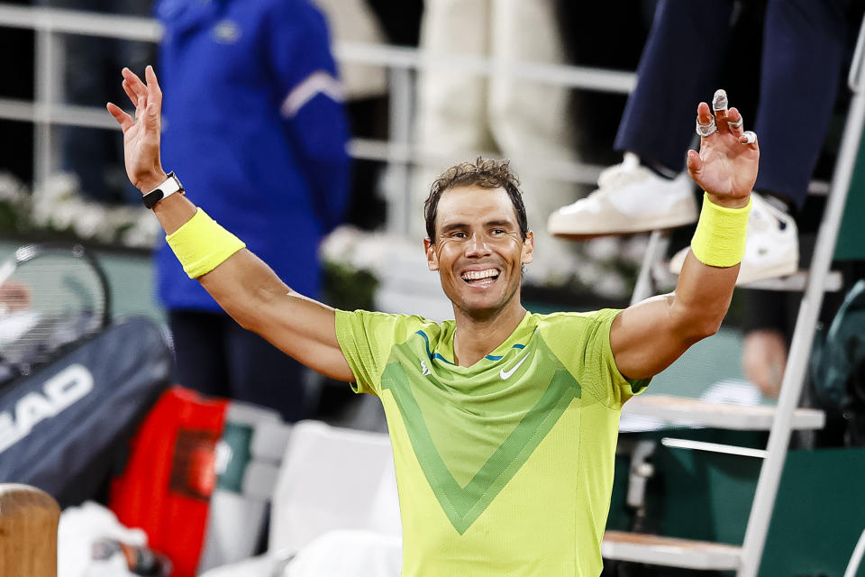 Rafa Nadal (pictured) thanks the crowd after defeating Novak Djokovic.