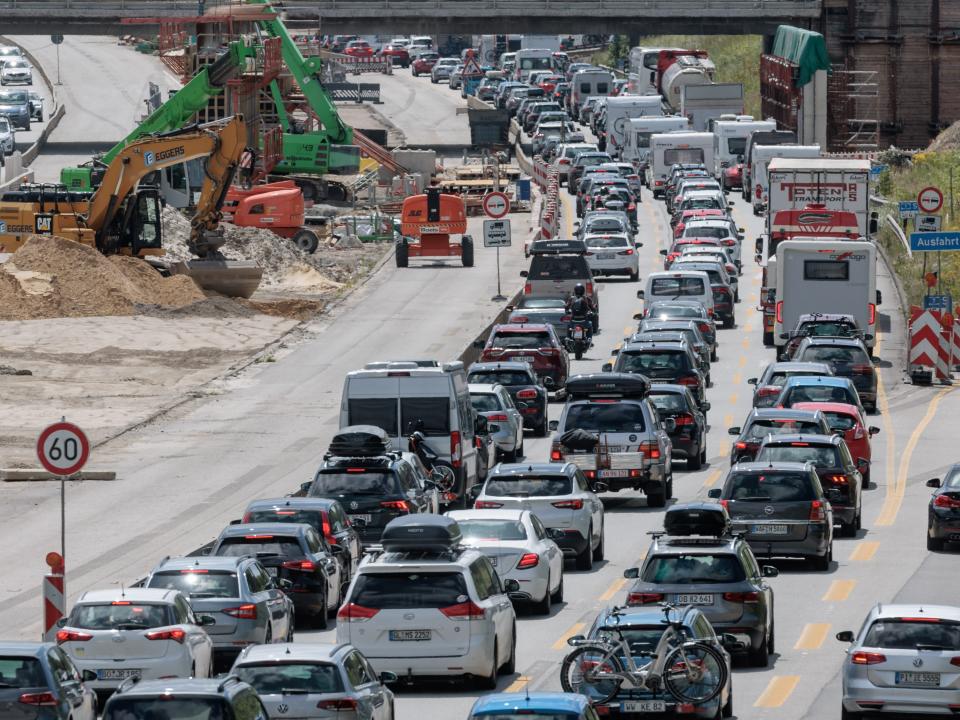 Traffic jam in Hamburg, Germany, in July 2022.