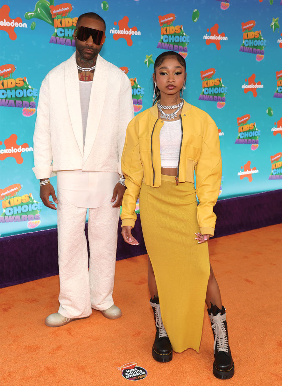 Acie High and That Girl Lay Lay attend the 2023 Nickelodeon Kids' Choice Awards at Microsoft Theater on March 04, 2023 in Los Angeles, California.