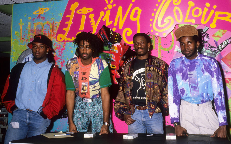Living Colour autograph copies of their latest album Time's Up at Tower Records in West Hollywood, California, on Nov. 20, 1990.