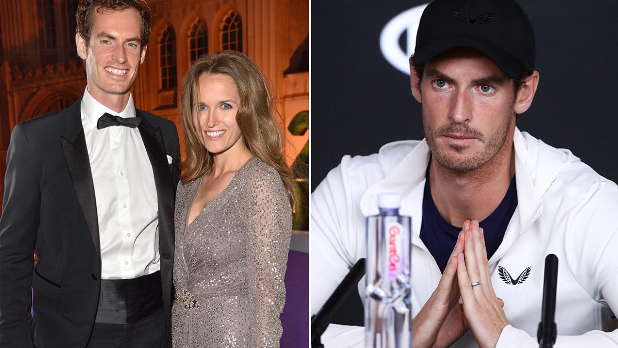 Andy Murray and wife Kim. Image: Getty