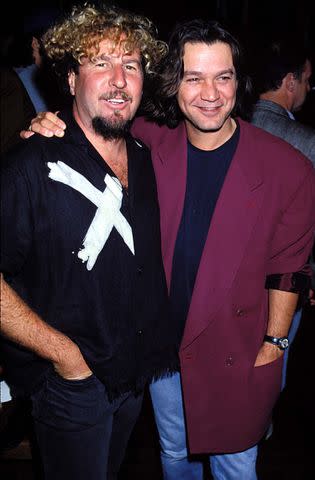 <p>Jeff Kravitz/FilmMagic</p> Sammy Hagar and Eddie Van Halen in 1994