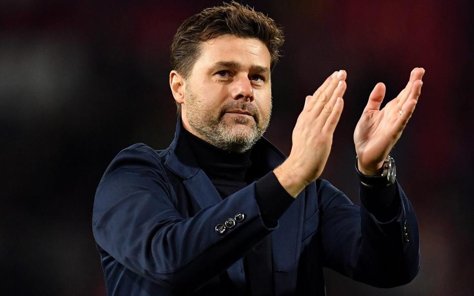 Mauricio Pochettino claps the fans after the 2019 Champions League match between Crvena Zvezda and Tottenham Hotspur - Mauricio Pochettino at Chelsea is a dagger to the heart for Spurs fans - Getty Images/Justin Setterfield