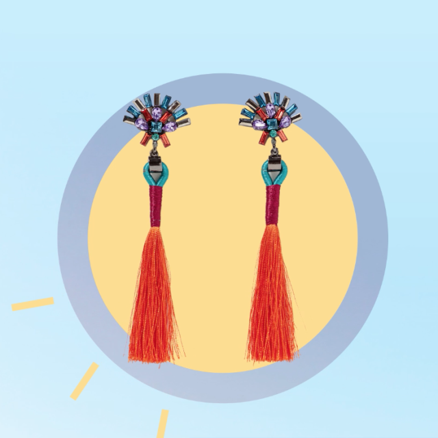 Multicolored Pompom Earrings