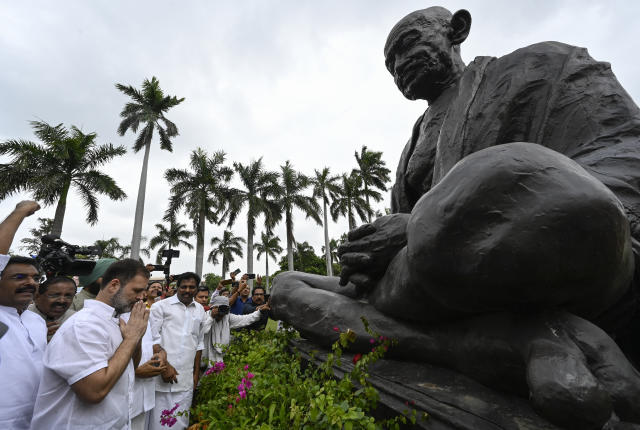 India's opposition leader Rahul Gandhi condemns the Modi government over  violence in Manipur