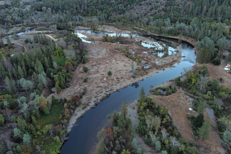 A restoration site on the Trinity River in northern California. The river was ranked seventh on the American Rivers list of "most endangered rivers" for 2024.