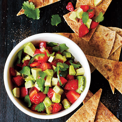 Strawberry-Avocado Salsa with Cinnamon Tortilla Chips