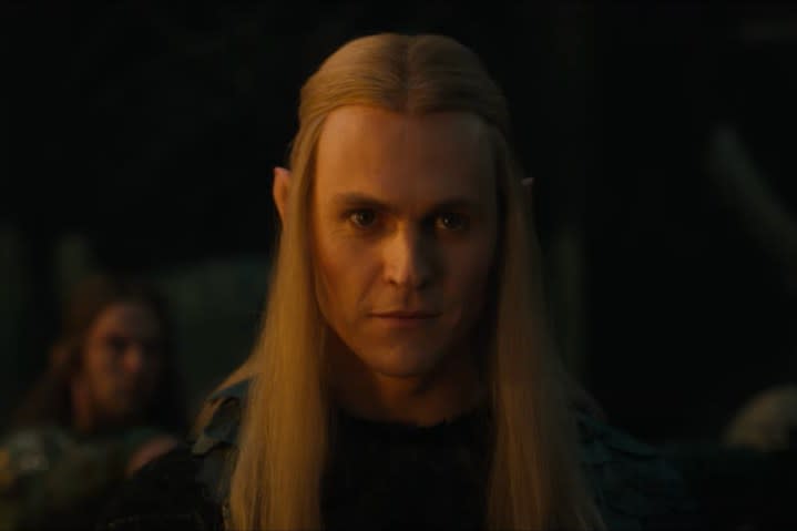 An elf looks with a sinister stare.