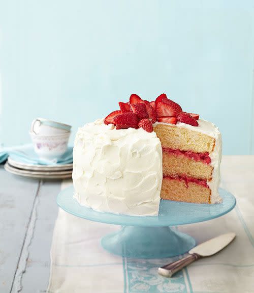 Strawberry Rhubarb Layer Cake