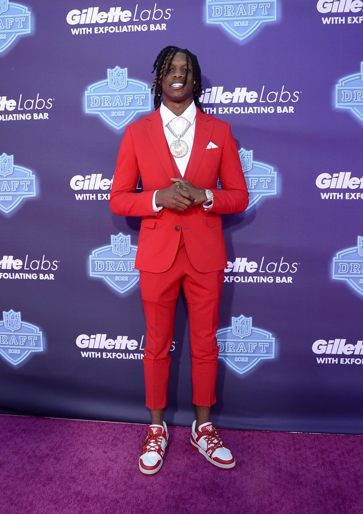 LAS VEGAS, NEVADA - APRIL 28: Jameson Williams attends the 2022 NFL Draft on April 28, 2022 in Las Vegas, Nevada. (Photo by Mindy Small/Getty Images)