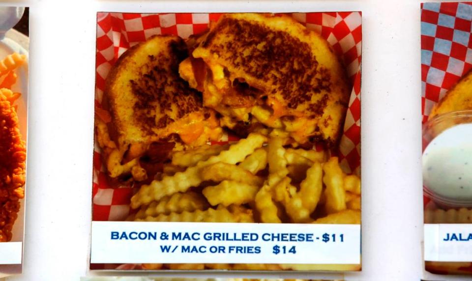 The Local Bite food trailer, which was recently relocated from Albany, Oregon to Kennewick by owner Rachel Lundegard, features unique sandwiches including their most popular bacon & mac grilled cheese sandwich.