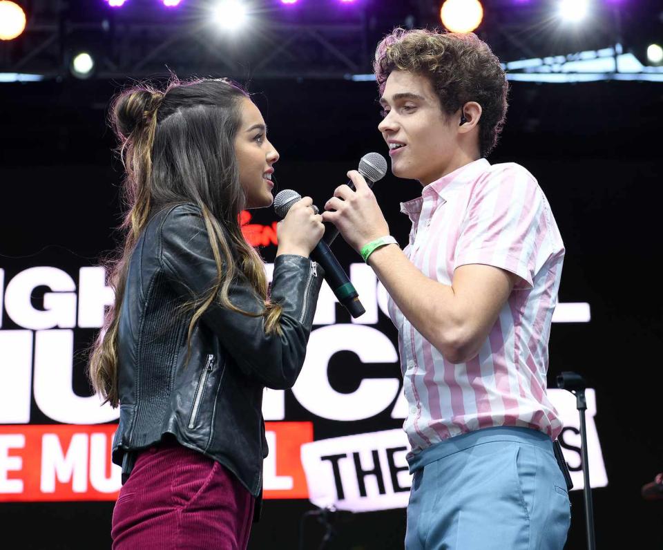 Olivia Rodrigo and Joshua Bassett of High School Musical: The Musical: The Series perform onstage during the 5th Annual Elsie Fest: Broadway's Outdoor Music Festival on October 05, 2019 in New York City