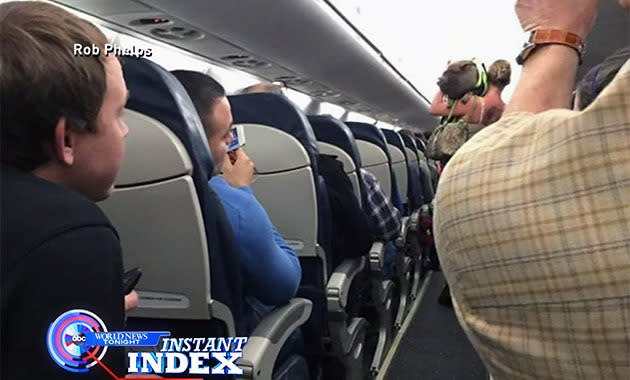 Incontinent pig kicked off flight