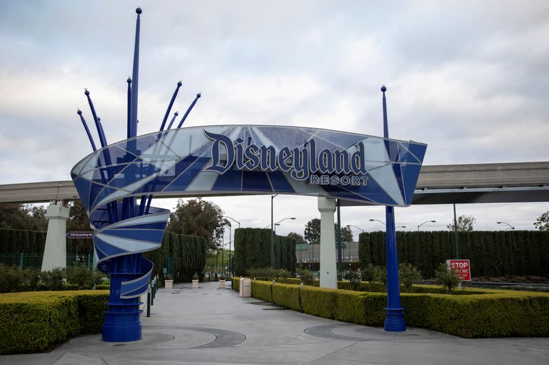 FILE PHOTO: Walt Disney Co's Disneyland and California Adventure theme parks in Southern California are now closed due to the global outbreak of coronavirus in Anaheim, California