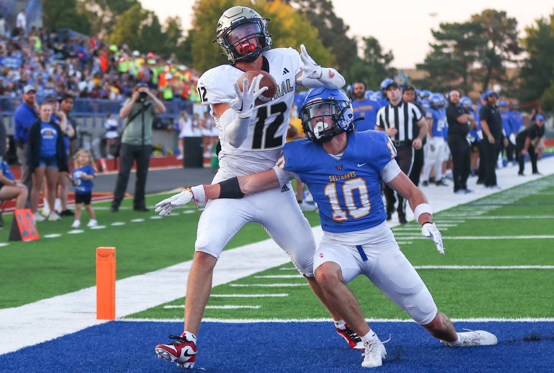 Andover Central senior receiver Jace Adler caught three touchdowns from quarterback Jace Jefferson in Friday’s 37-7 win over Hutchinson.