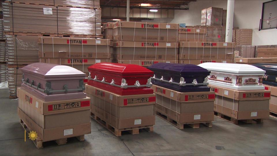 Titan says they now sell thousands of caskets a year direct to consumers online.  / Credit: CBS News