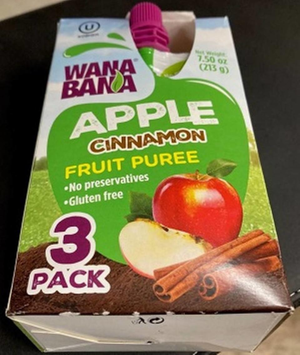 WanaBana Apple Cinnamon Fruit Purée sold in three-packs also were recalled.