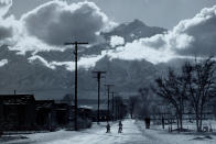 <p>A photograph by Toyo Miyatake, a photographer interred at Manzanar, used a handmade camera to document life at the camp, Friday, July 26, 2002. (Photo by Robert Gauthier/Los Angeles Times via Getty Images) </p>