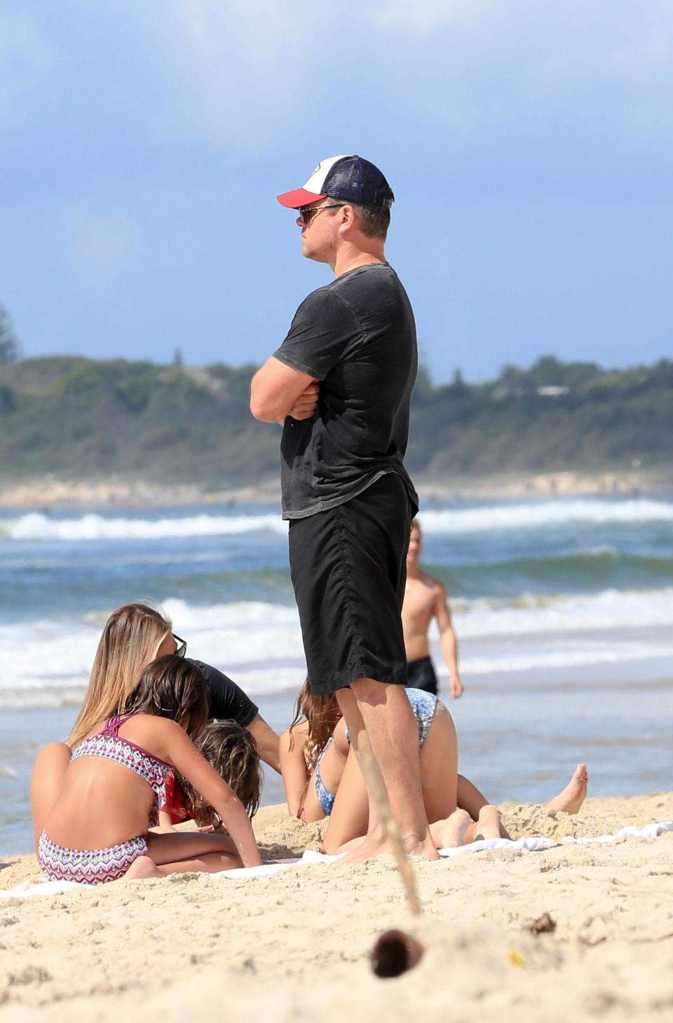 Matt Damon's family beach day in Byron Bay