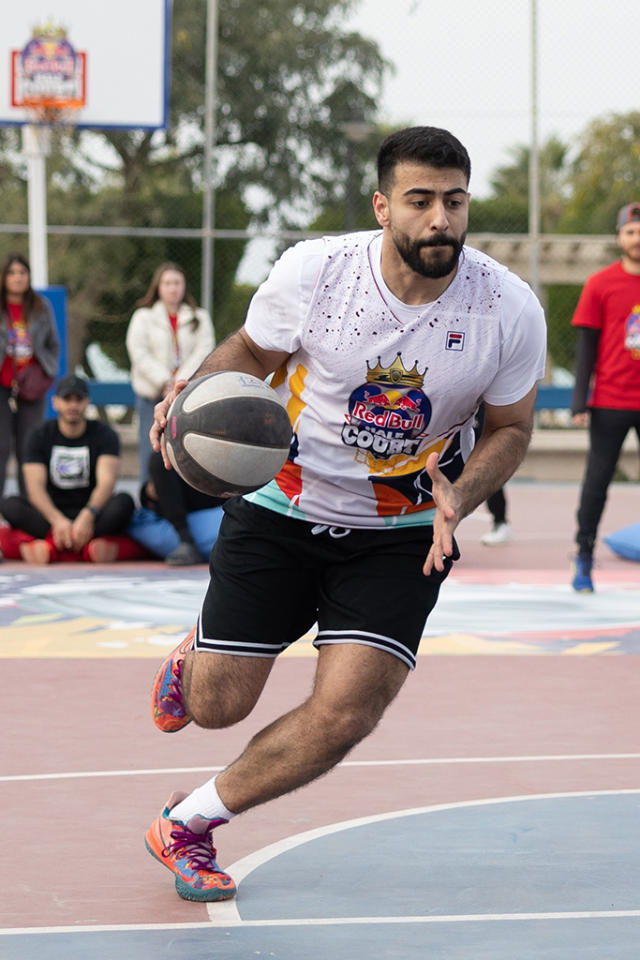 A basketball player at Red Bull Half Court in Salmiya, Kuwait on Feb. 11, 2023. - Credit: Courtesy of Fila/Red Bull