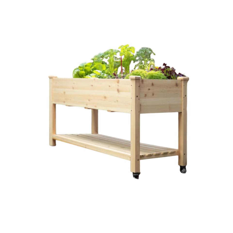 Wooden raised garden bed