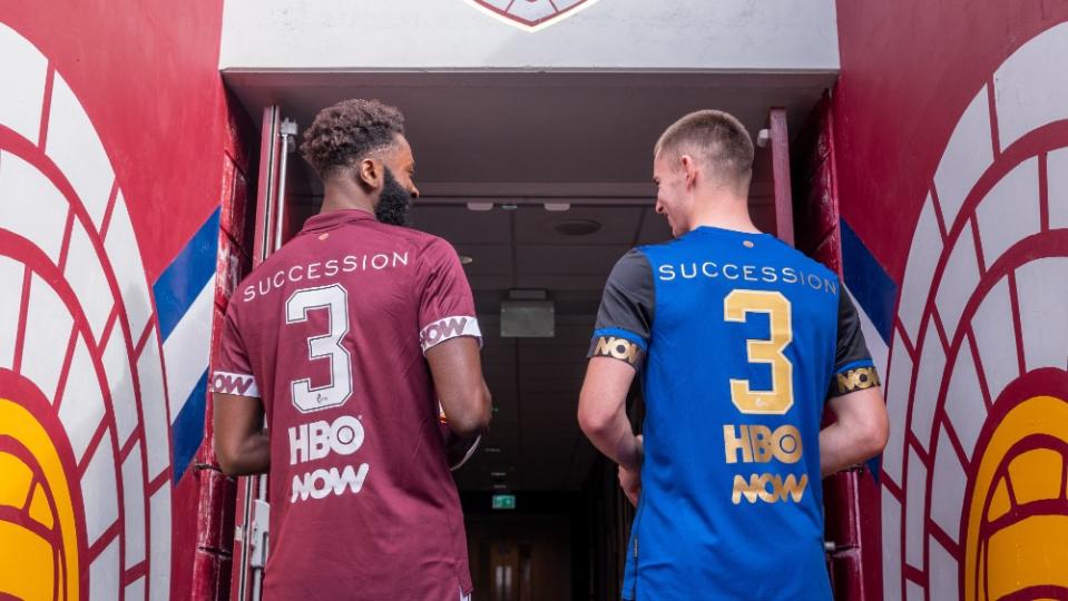 Players from Heart of Midlothian model the new kit. - Credit: Heart of Midlothian