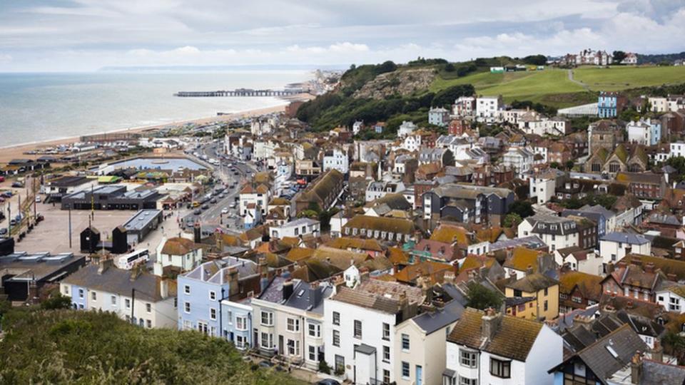 The town of Hastings in East Sussex