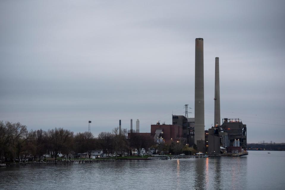 The St. Clair Power Plant, seen from the deck of the USCGC Hollyhock, Thursday, April 25, 2019.