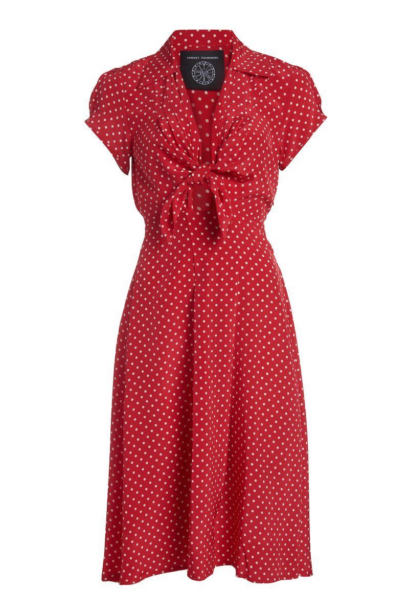 1) Clark Dress Red Polka Dot