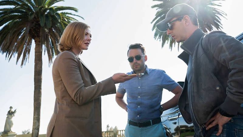 Sarah Snook, Kieran Culkin and Jeremy Strong in “Succession,” Season 4.