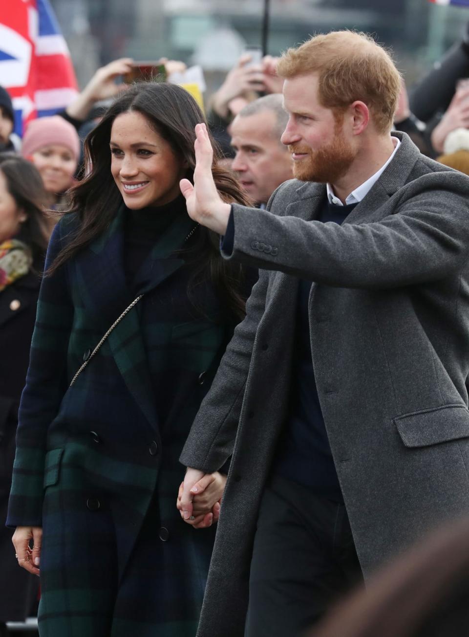 <div class="inline-image__caption"><p>Meghan Markle and Britain's Prince Harry, meet members of the public during a walkabout on the esplanade at Edinburgh Castle, Britain, February 13, 2018.</p></div> <div class="inline-image__credit">REUTERS/Andrew Milligan/Pool</div>